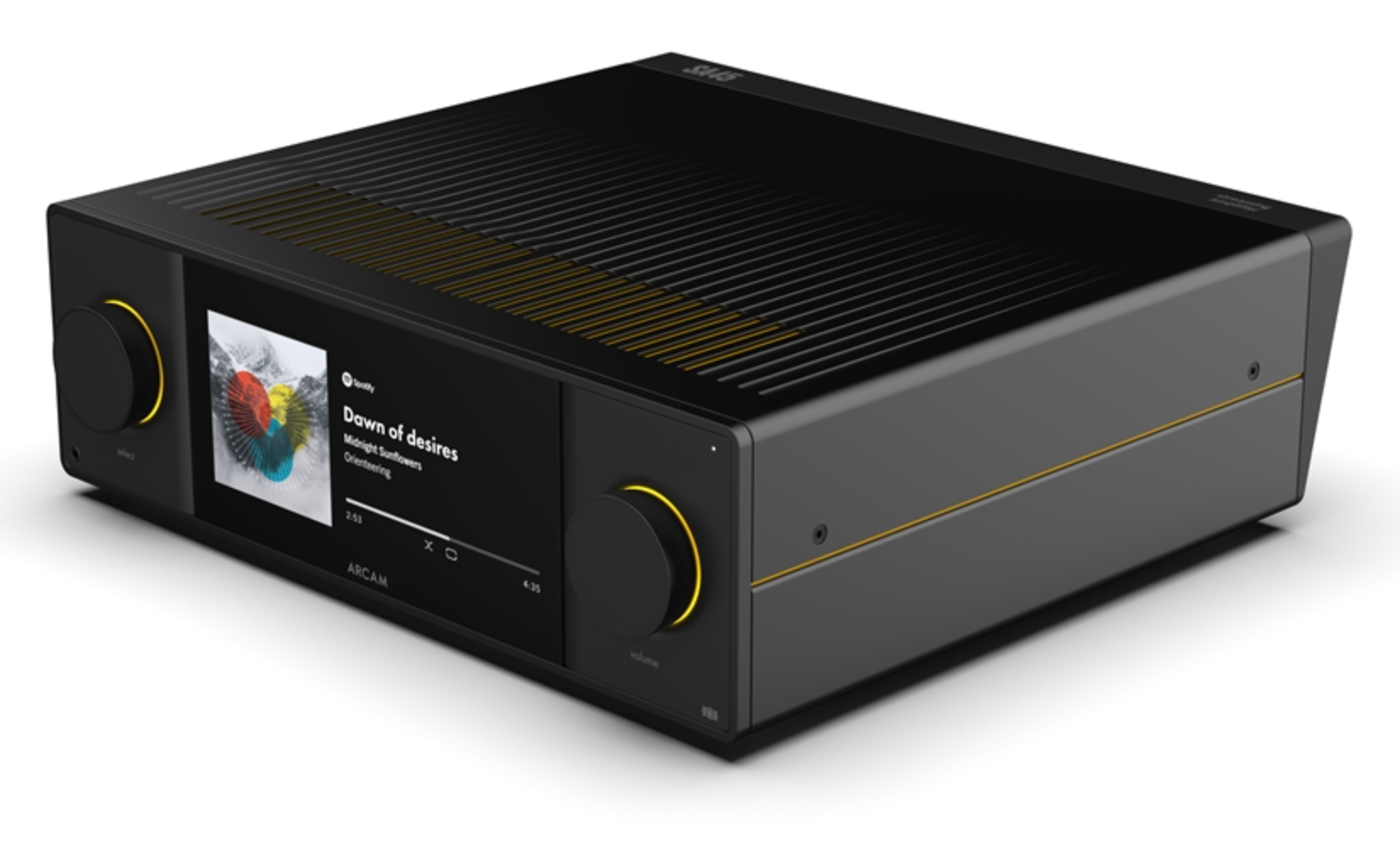 Arcam SA45 Streaming Integrated Amplifier, angled view