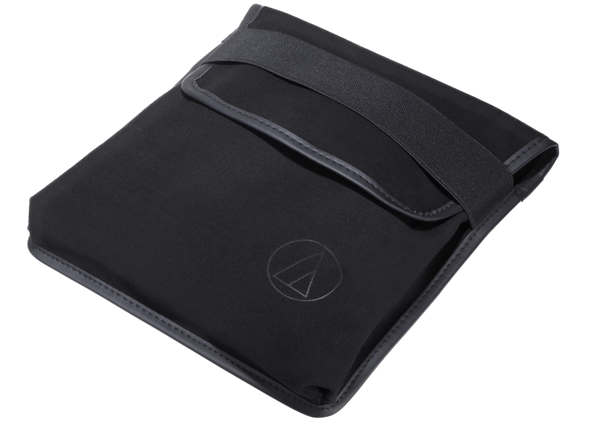 Audio Technica ATH-WP900 Over Ear Wooden Headphones, pouch closed