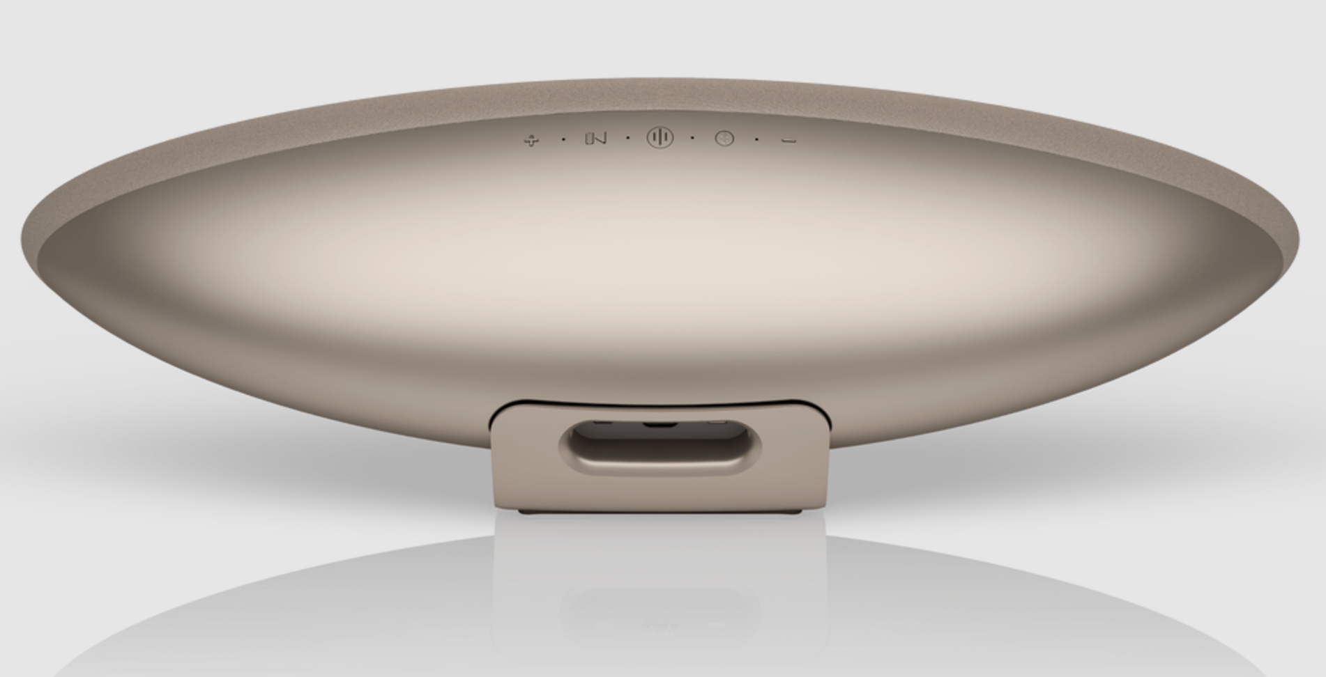 Bowers & Wilkins Zeppelin Pro Edition Wireless Speaker, in solar gold. back of unit