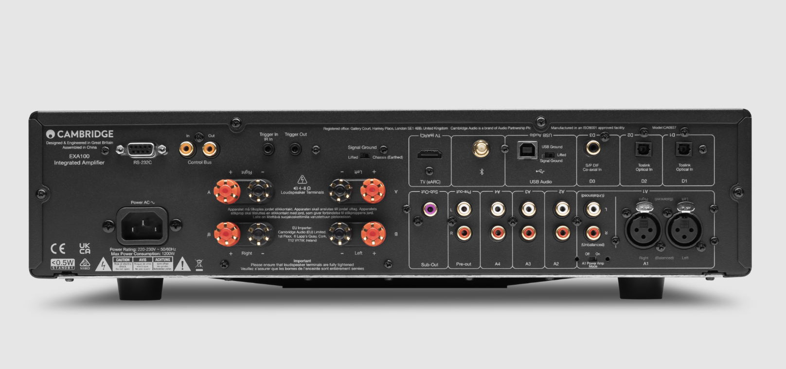 Cambridge Audio EXA100 Integrated Stereo Amplifier, back