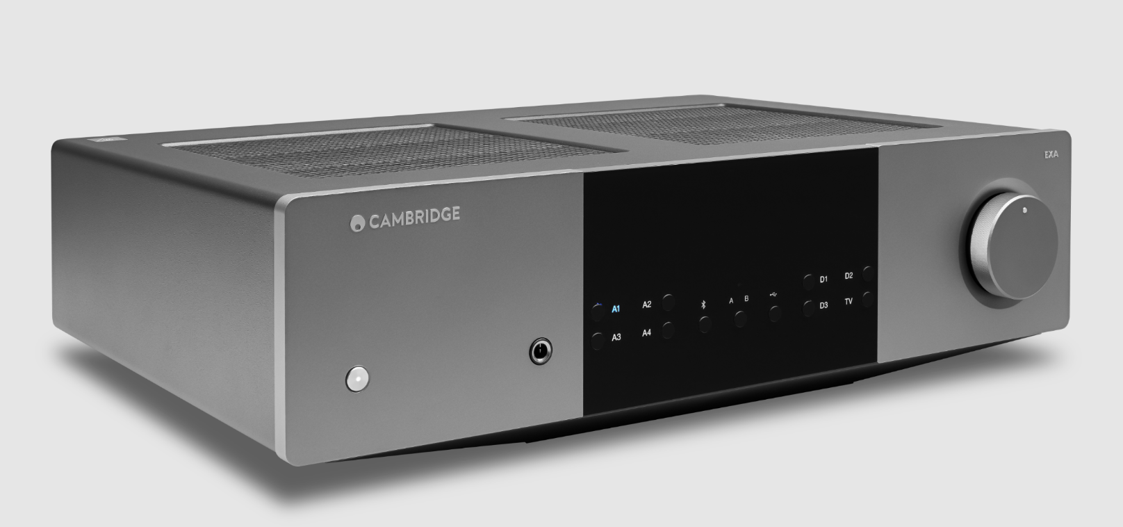 Cambridge Audio EXA100 Integrated Stereo Amplifier front, angled