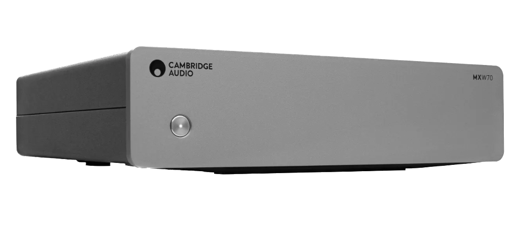 Cambridge Audio MXW70 Compact Power Amplifier, angled