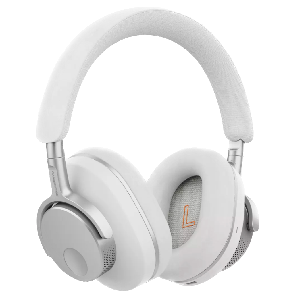 Cambridge Audio Melomania P100 SE Over Ear Headphones in White, angled