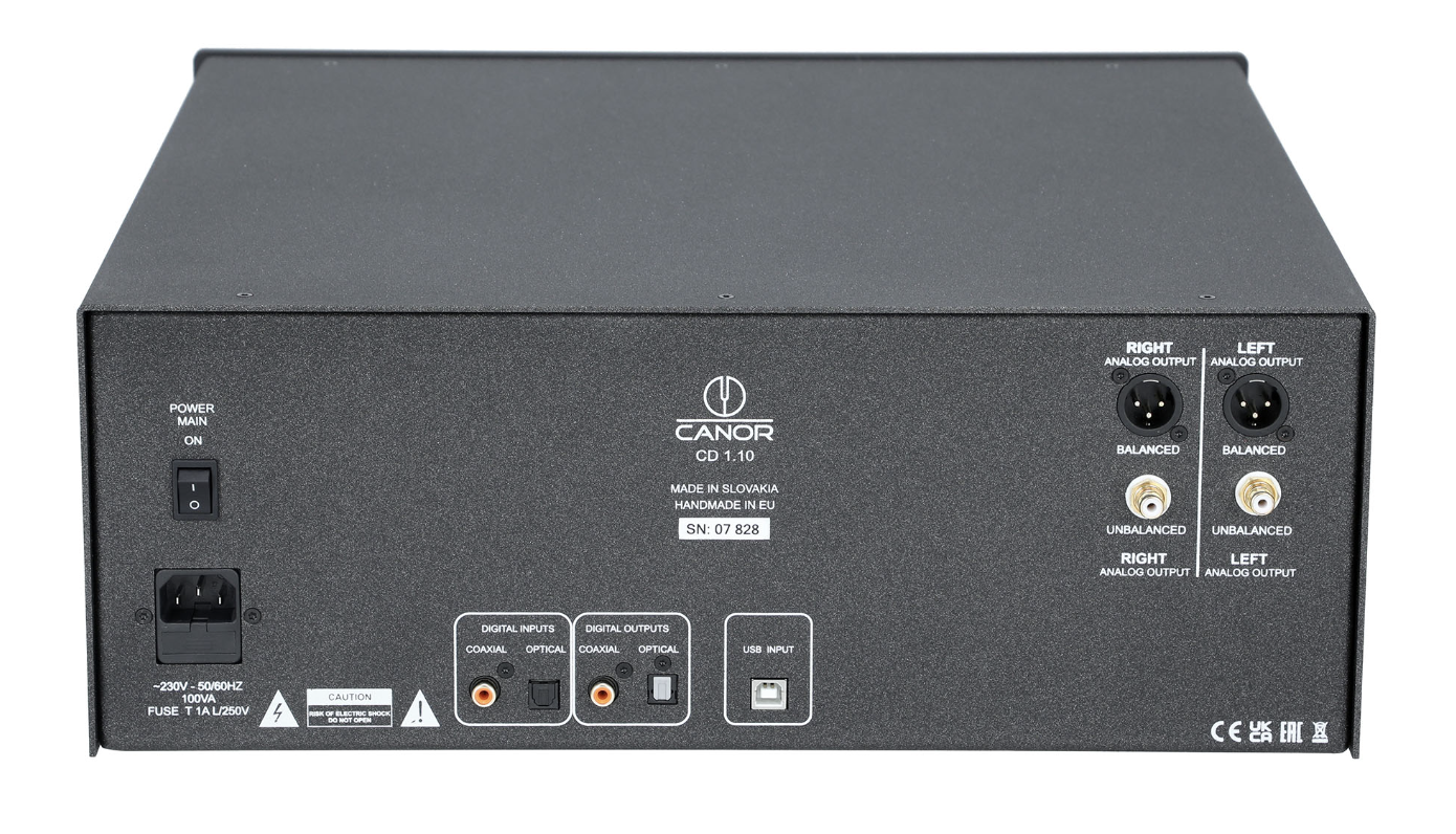 Canor CD 1.10 Tube CD Player / DAC rear of unit