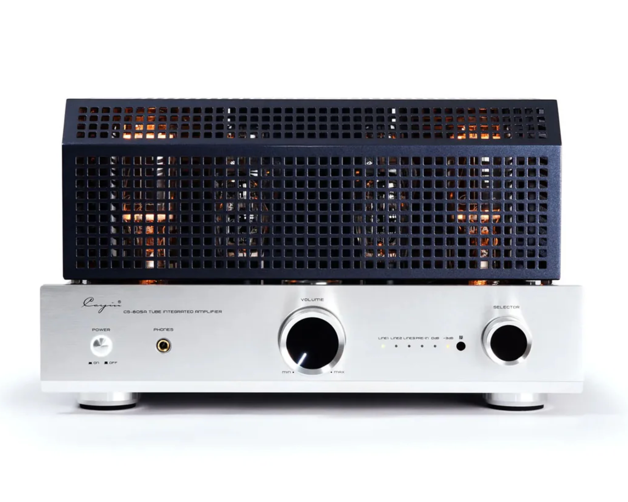 Cayin VaCayin CS-805A SET Integrated Valve Amplifier in Silver, with cage