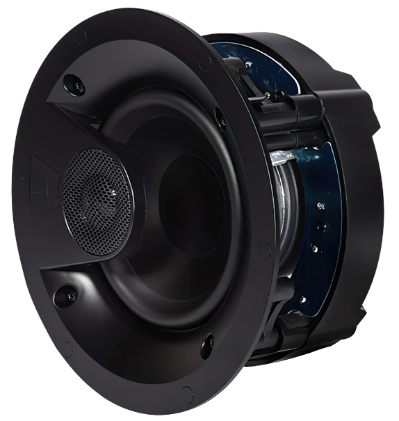 ELAC Vertex IC-V61-W 6.5″ In-ceiling Speaker.  Front and right side view