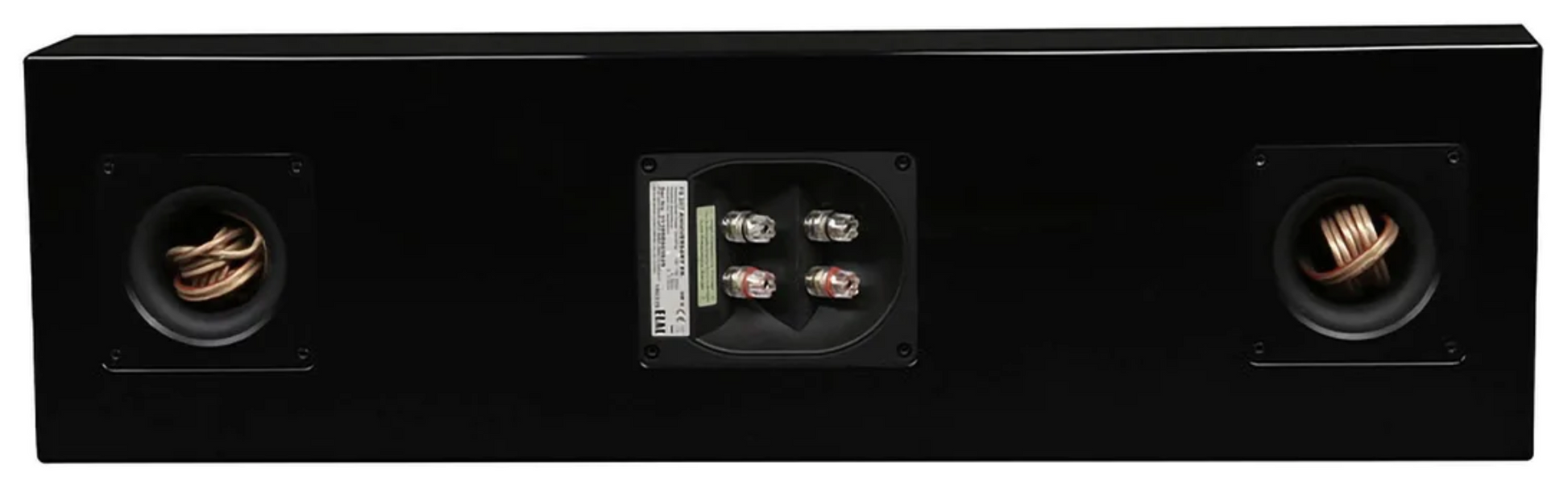 ELAC Concentro Centre Channel Speaker in black. Back panel image