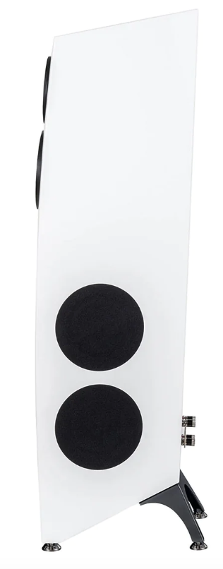 Elac Concentro S 507 Floorstanding Speakers in white. Image of single speaker side