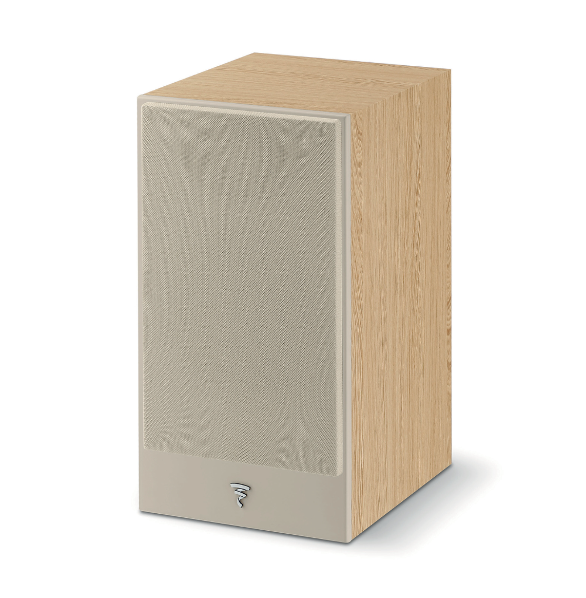 Focal Theva N°1 2-way Bookshelf Speakers in lightwood. Individual speaker with grille