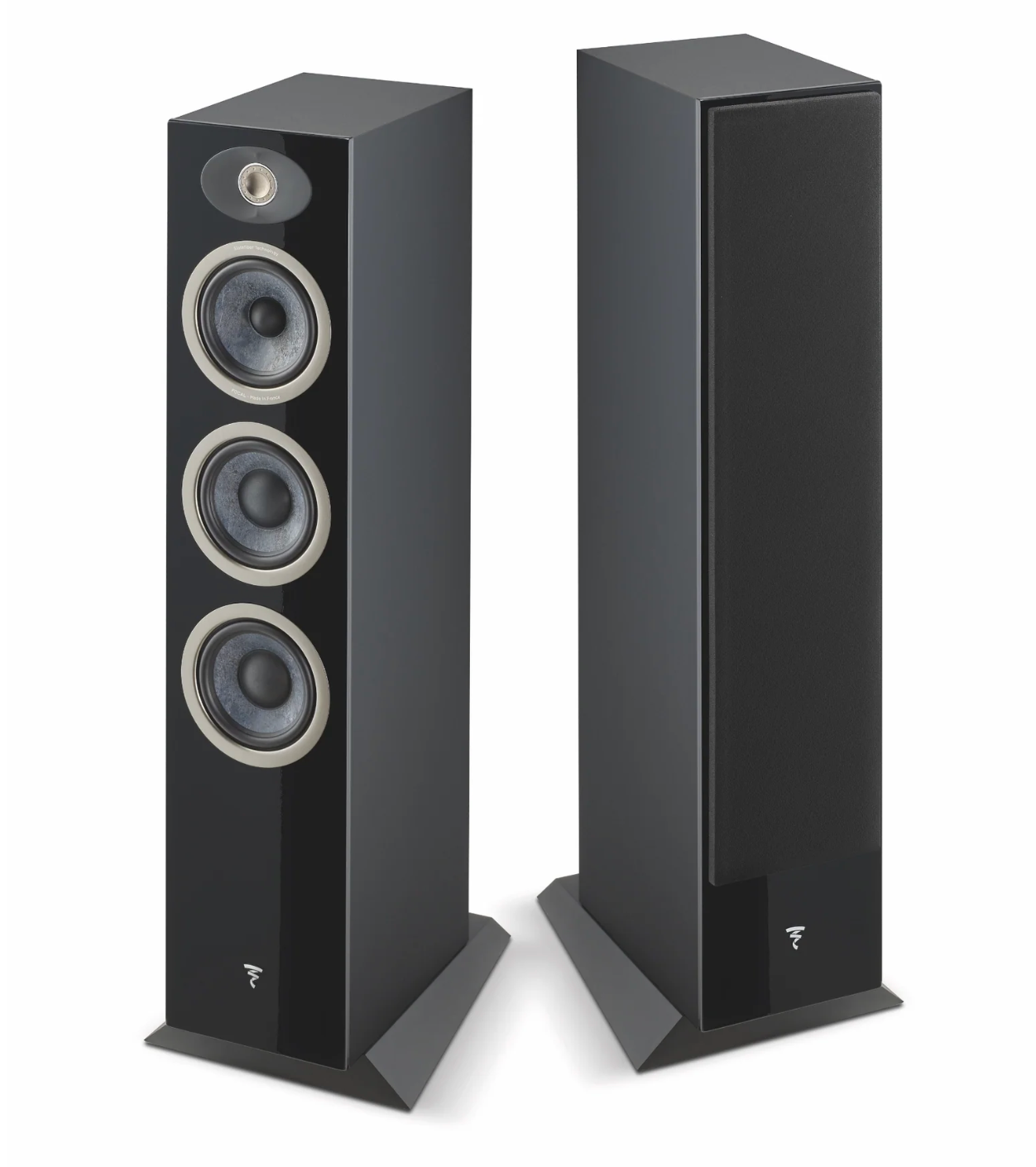Focal Theva No.2 3-Way Floorstanding Speakers, in high gloss black.