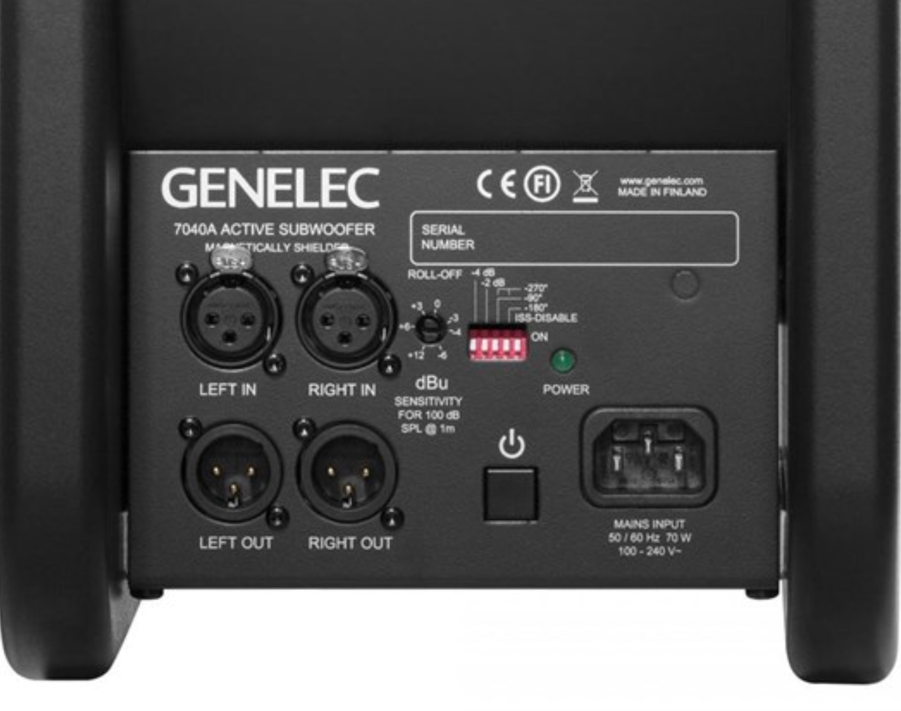 Genelec 7040A Studio subwoofer, side panel image