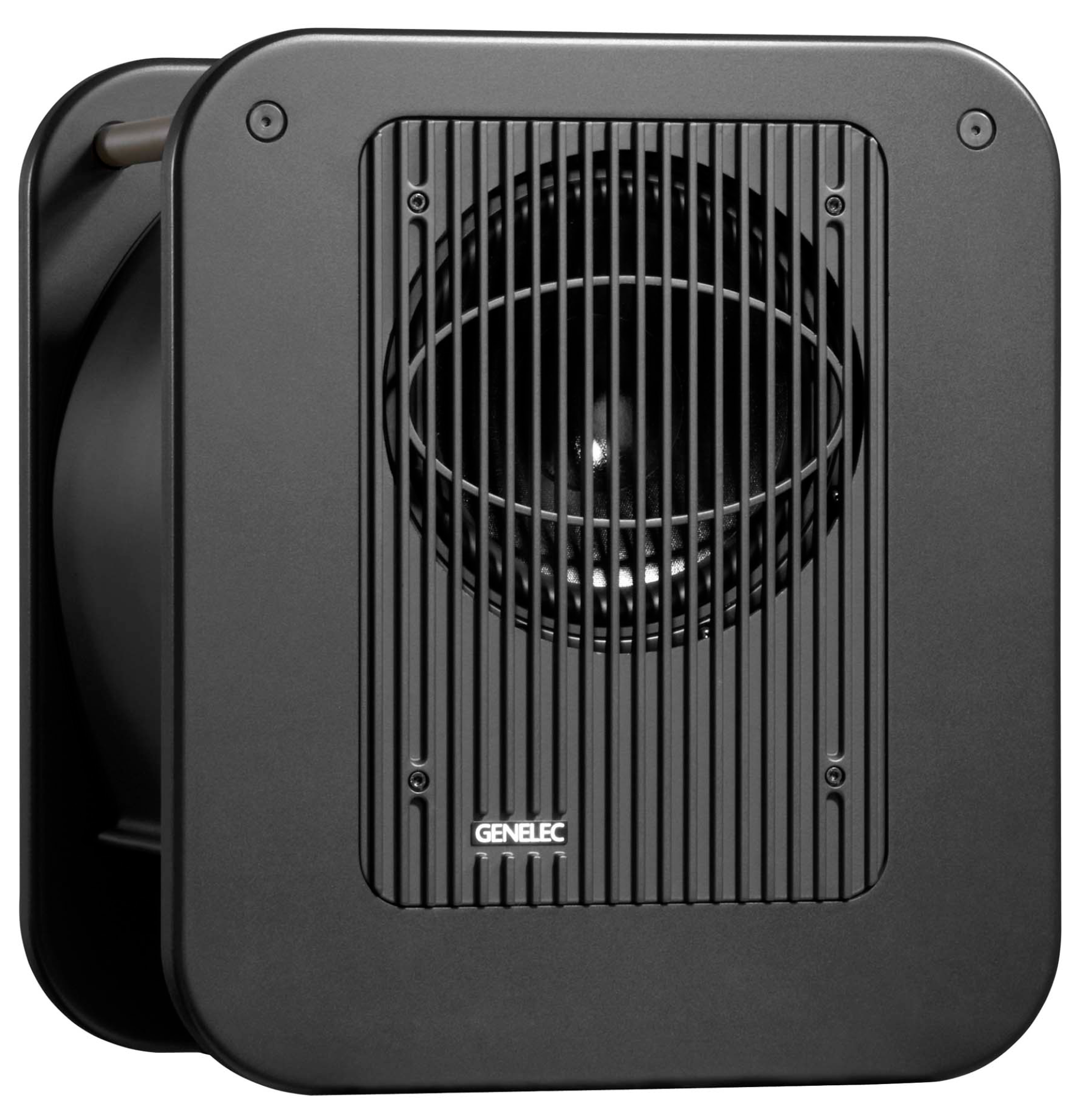 Genelec 7360A Studio Subwoofer in black. Angled image