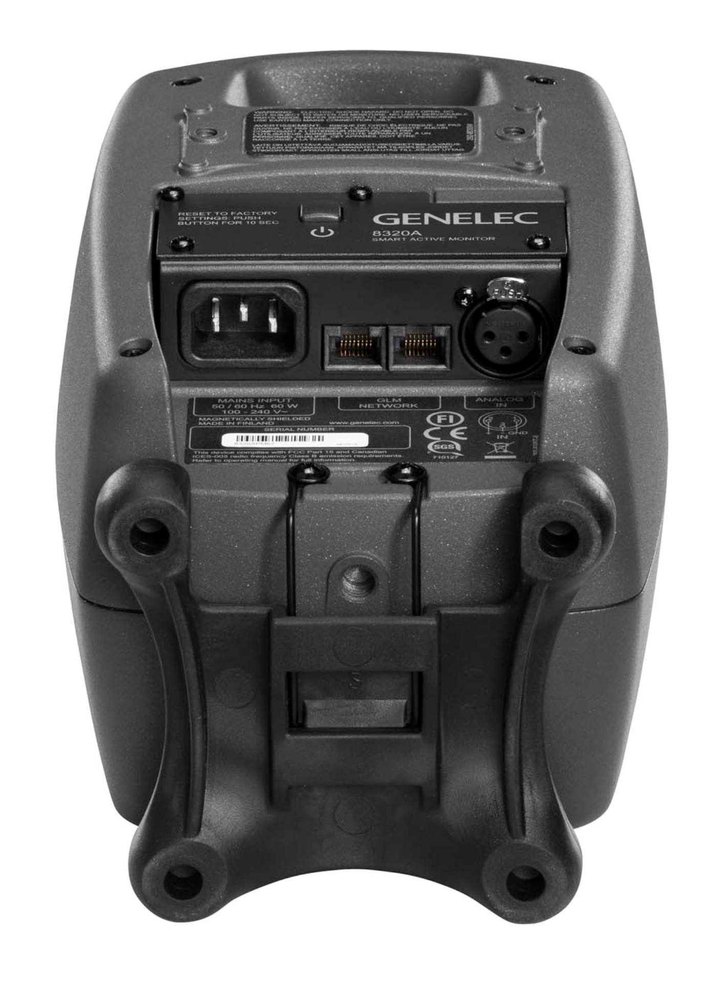 Genelec 8320A SAM Active Studio Monitors in dark gray- back and bottom image