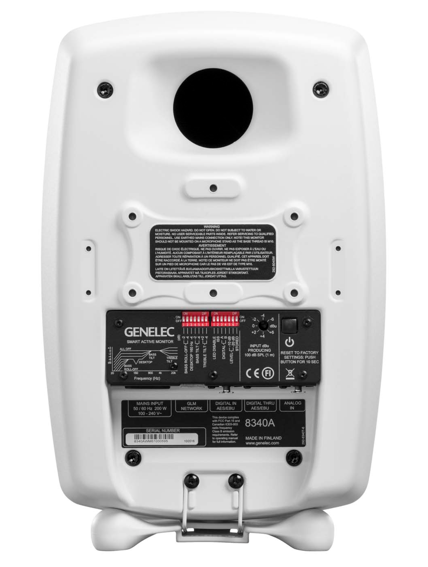 Genelec 8340A SAM Active Studio Monitor in White - back image