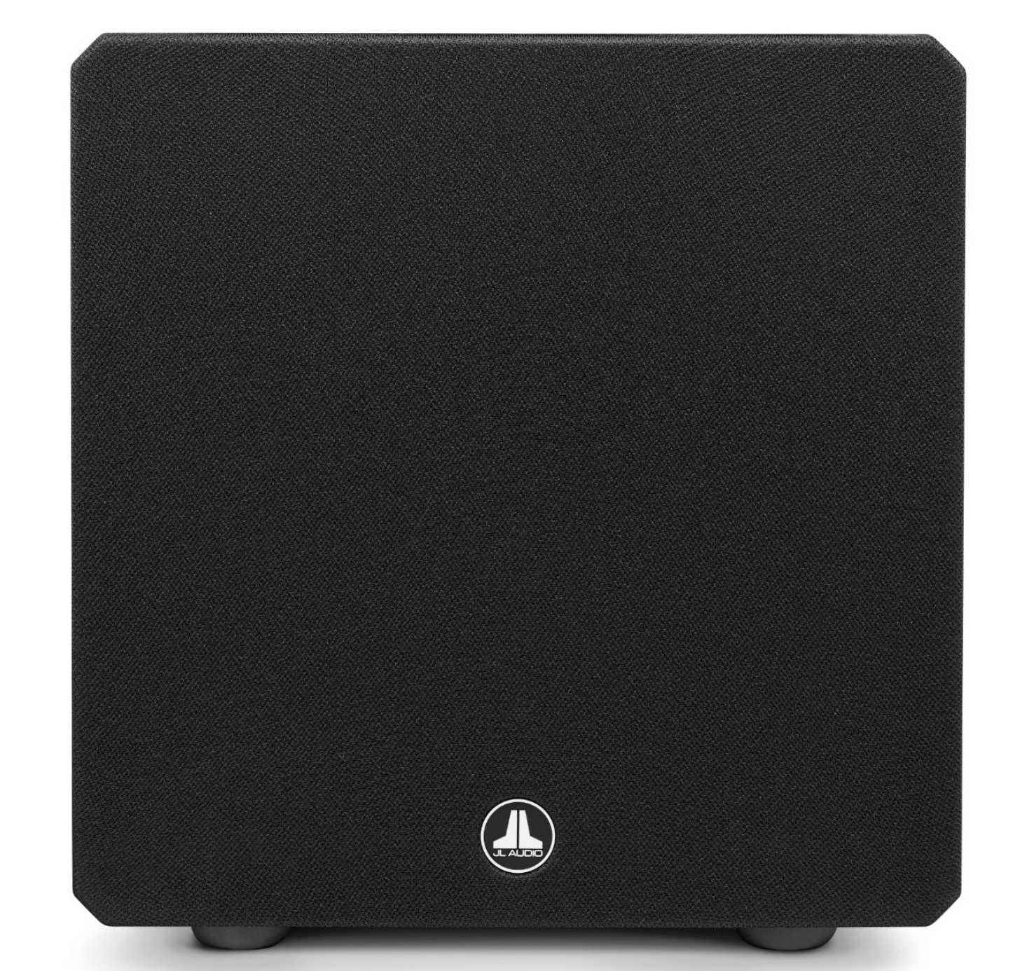 JL Audio E-Sub e110 10-inch Subwoofer in Black Ash, front with grille