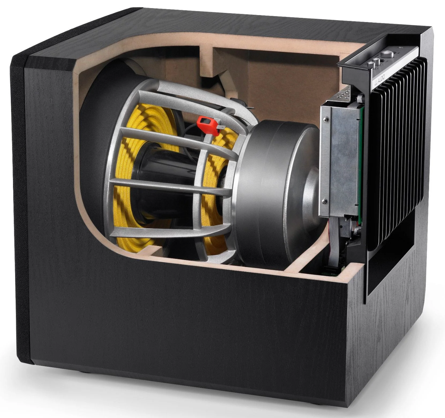 JL Audio E-Sub e110 10-inch Subwoofer in Black Ash, internal