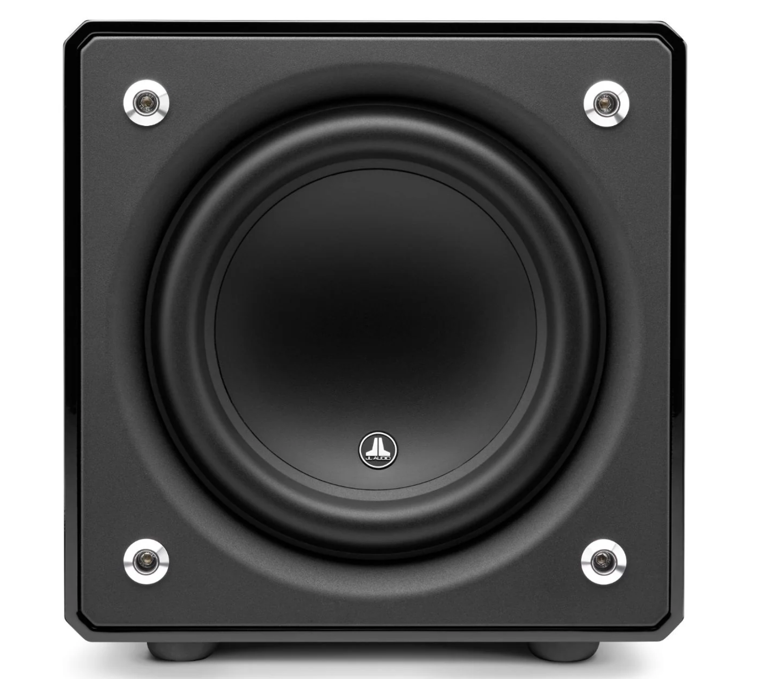 JL Audio E-Sub e110 10-inch Subwoofer in Black Gloss, front no grille