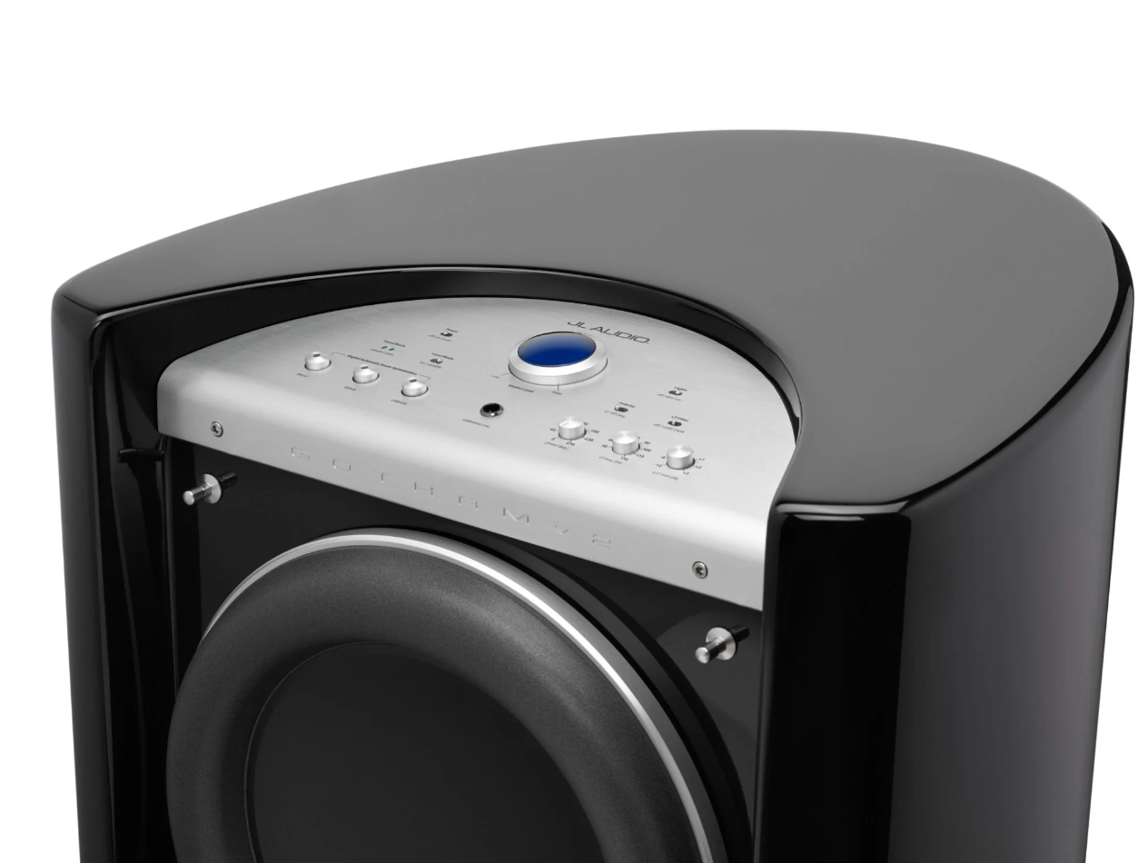 JL Audio Gotham Dual g213v2 Subwoofer, top of unit, with controls