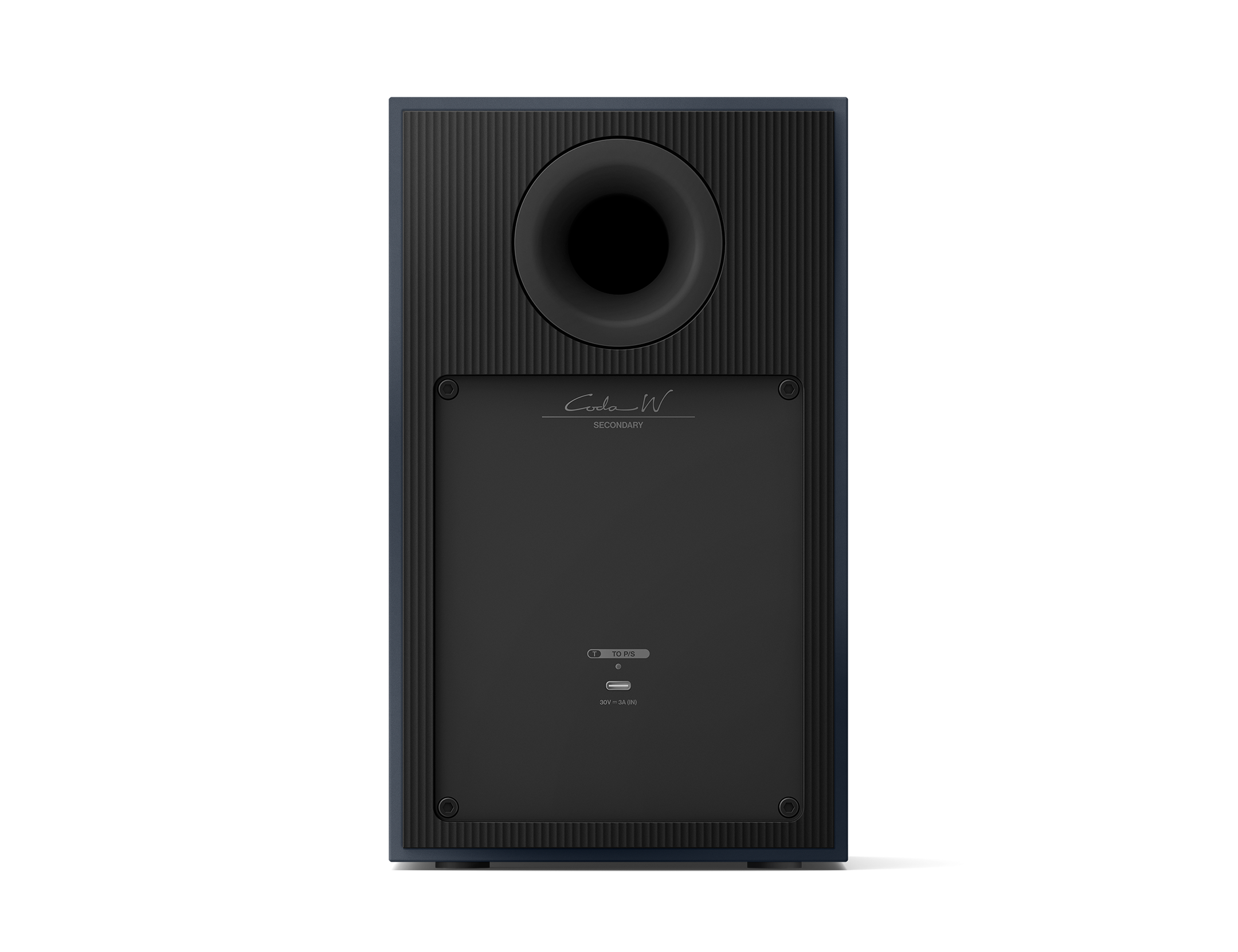KEF Coda W Active Speakers in Midnight Blue, back of speaker