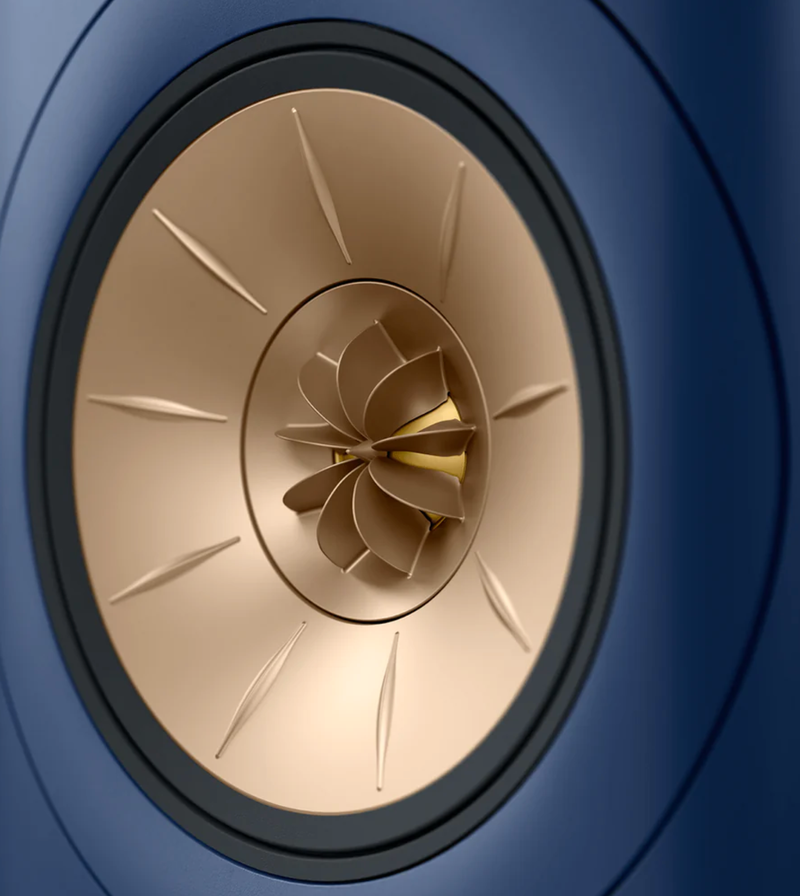 KEF LS60 Wireless Floorstanding Speakers Speakers in Royal Blue. Individual speaker Closeup Tweeter image