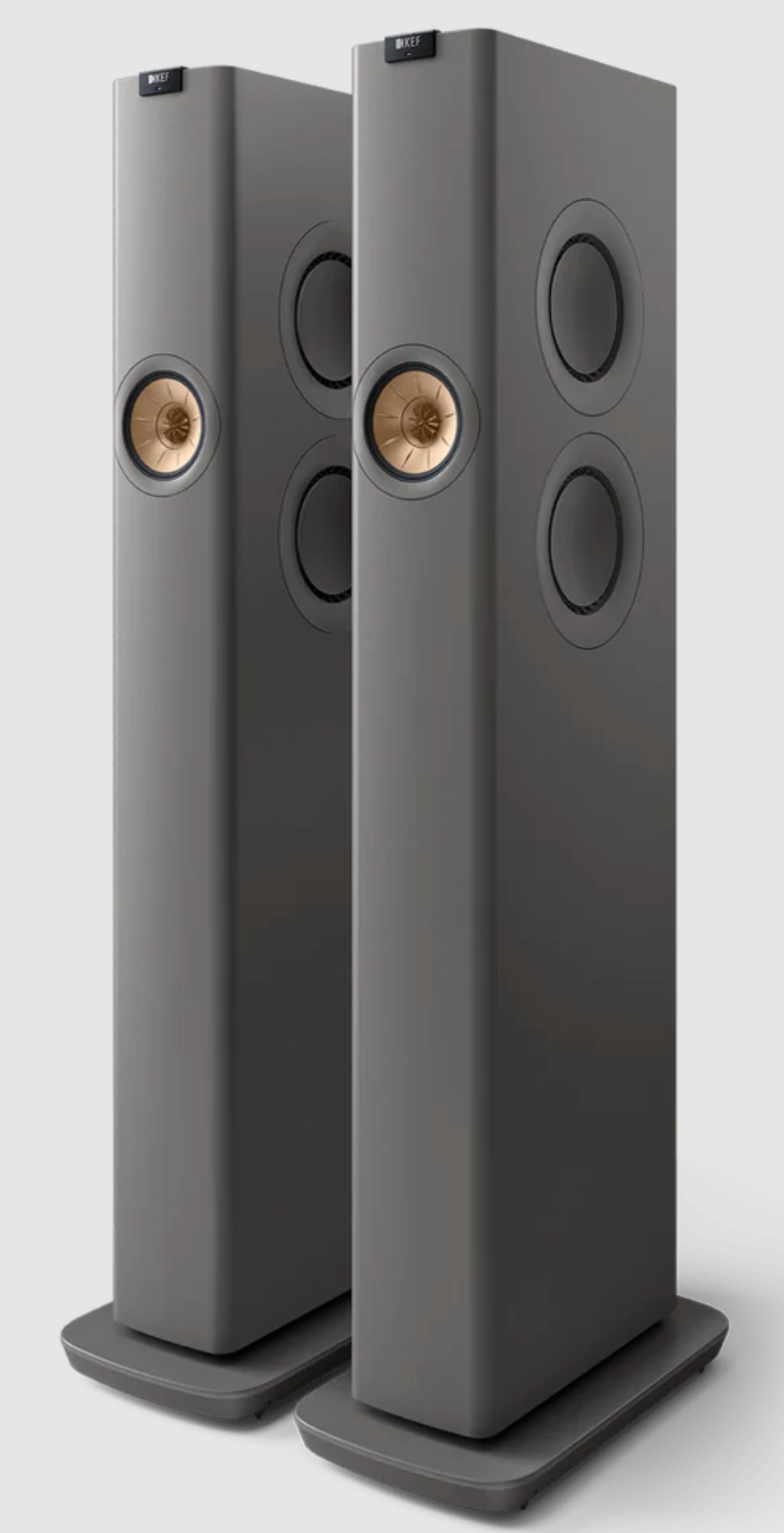 KEF LS60 Wireless Floorstanding Speakers Speakers in Titanium Gray. Front pair image