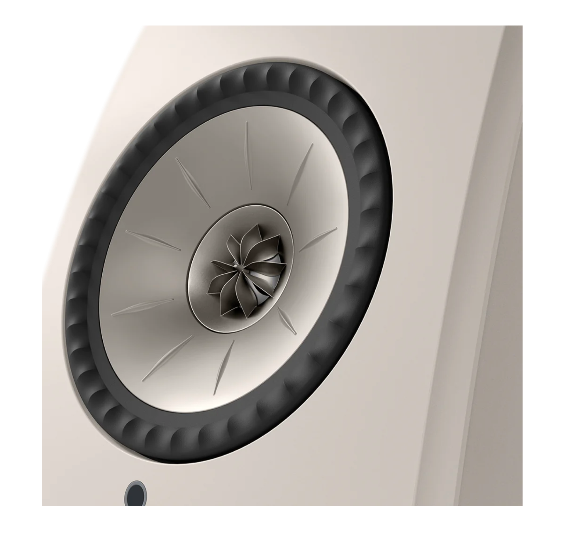 KEF LSX II LT Wireless Bookshelf Speakers in Stone White. Tweeter