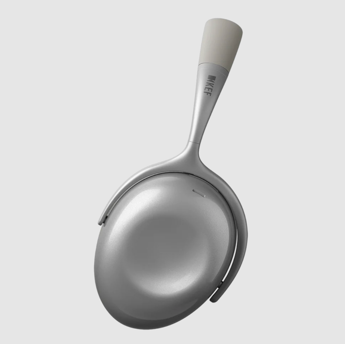 KEF Mu7 Noise Cancelling Wireless Headphones in Silver Grey, profile