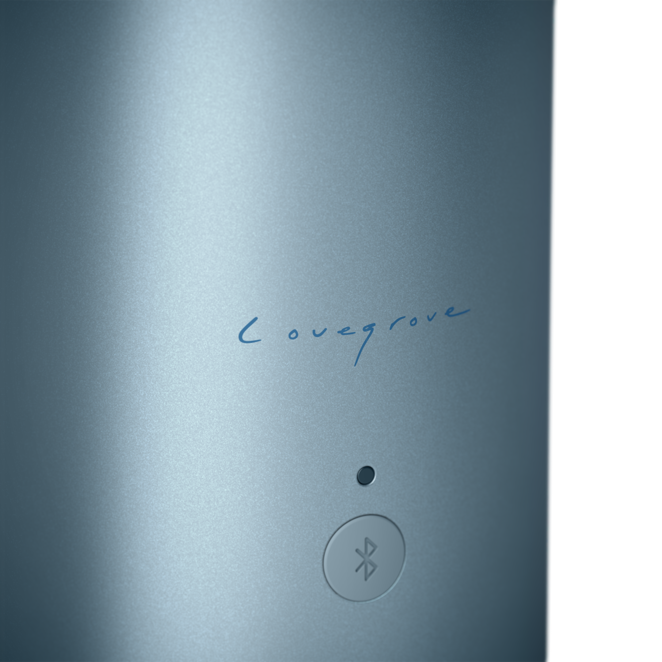 KEF Muo Portable Bluetooth Speaker in Blue Aura, signature