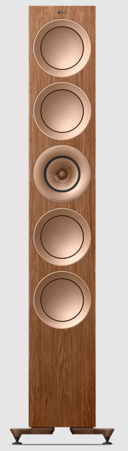 KEF R11 Meta Floorstanding Speakers in Walnut, front
