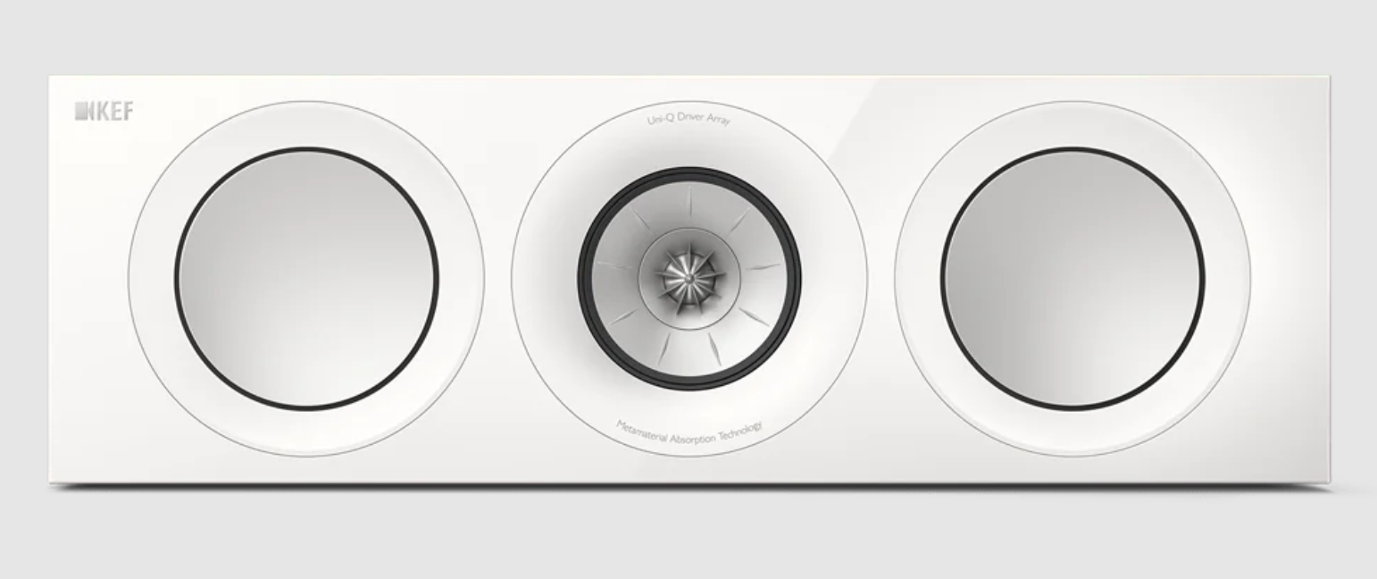 KEF R6 Meta Centre Channel Speaker in Gloss White. Front