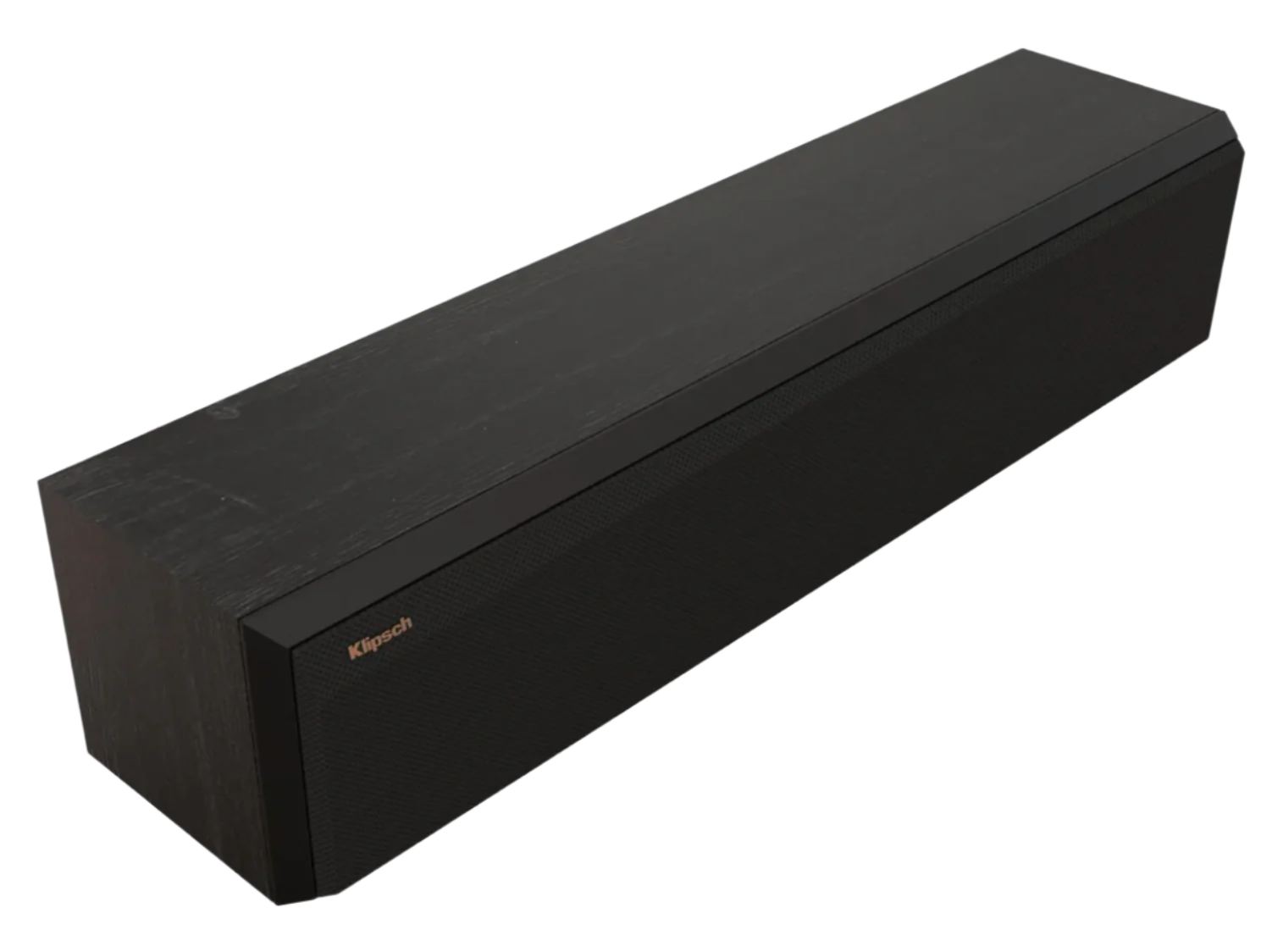 Klipsch RP-404C II Centre Channel Speaker in ebony, angled with grille