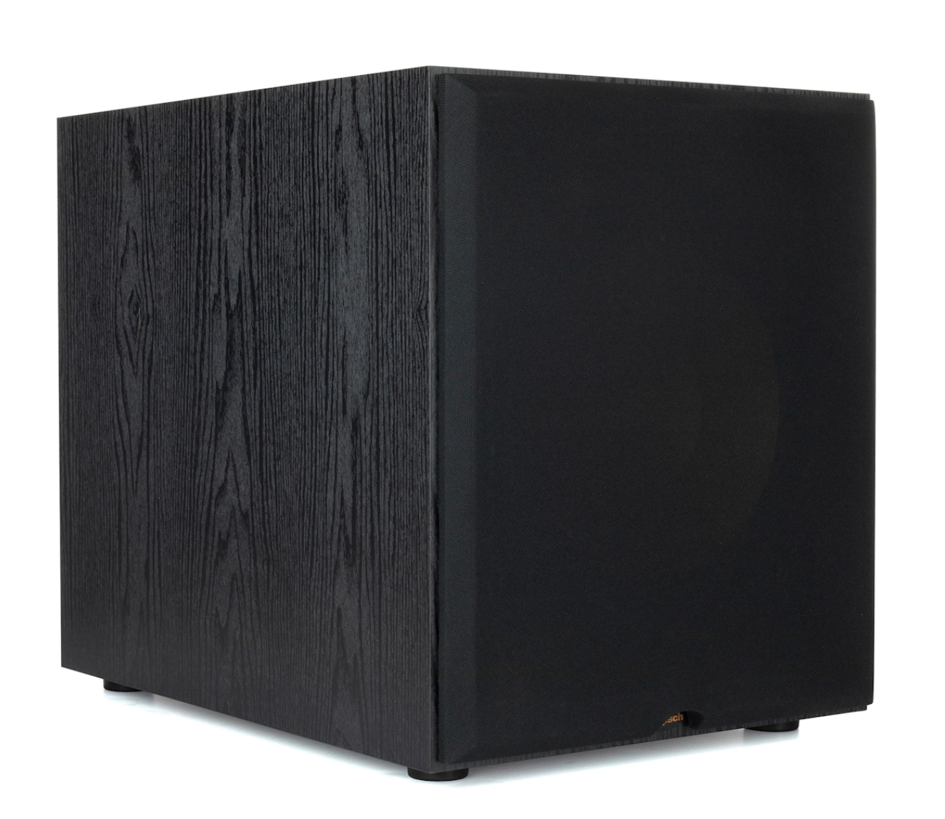 Klipsch SPL-120 Subwoofer, angled with grille