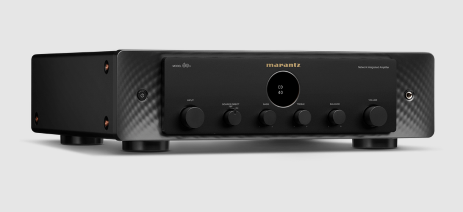 Marantz Model 60n Integrated Amplifier in Black, angled