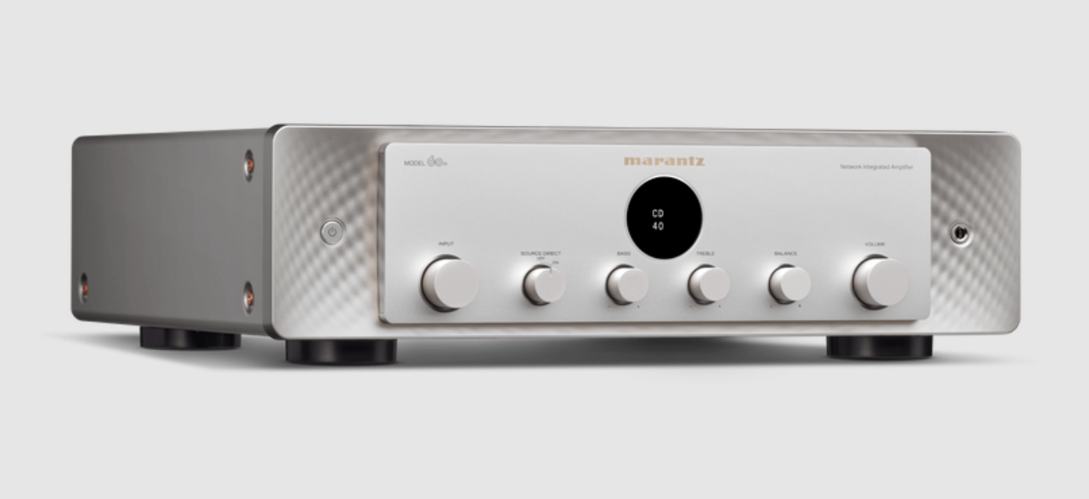 Marantz Model 60n Integrated Amplifier in Silver/Gold, angled