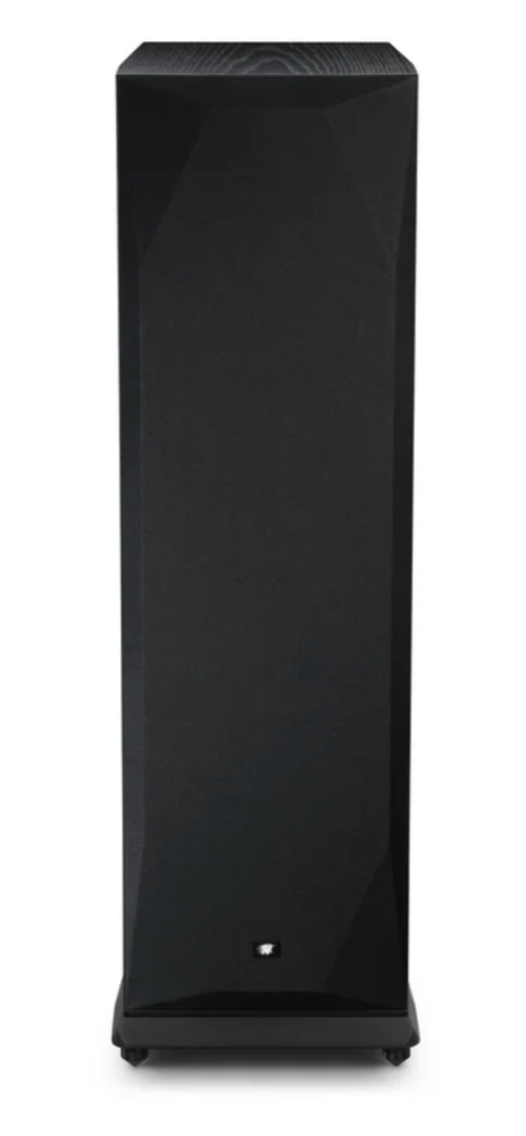 MoFi Electronics SourcePoint V10 Master Edition Floorstanding Speakers in Satin Black Ash, Individual speaker, with Grille