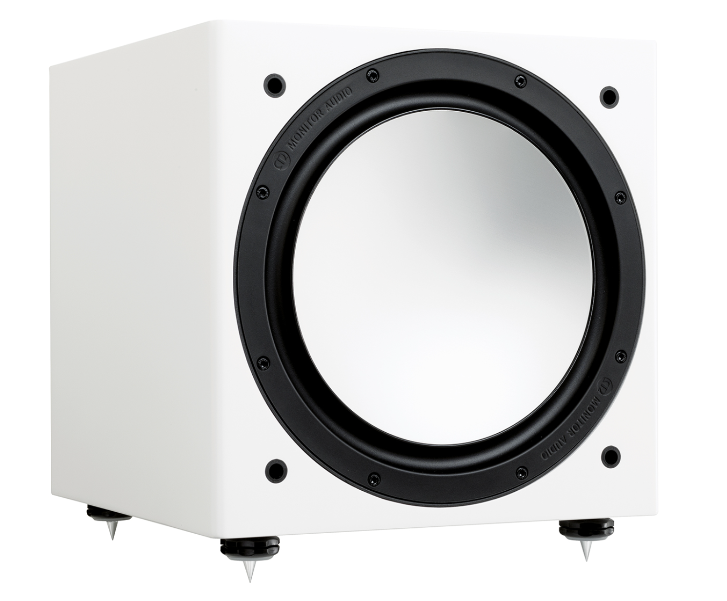 Monitor Audio Silver W-12 6G Subwoofer in Satin White, no grille
