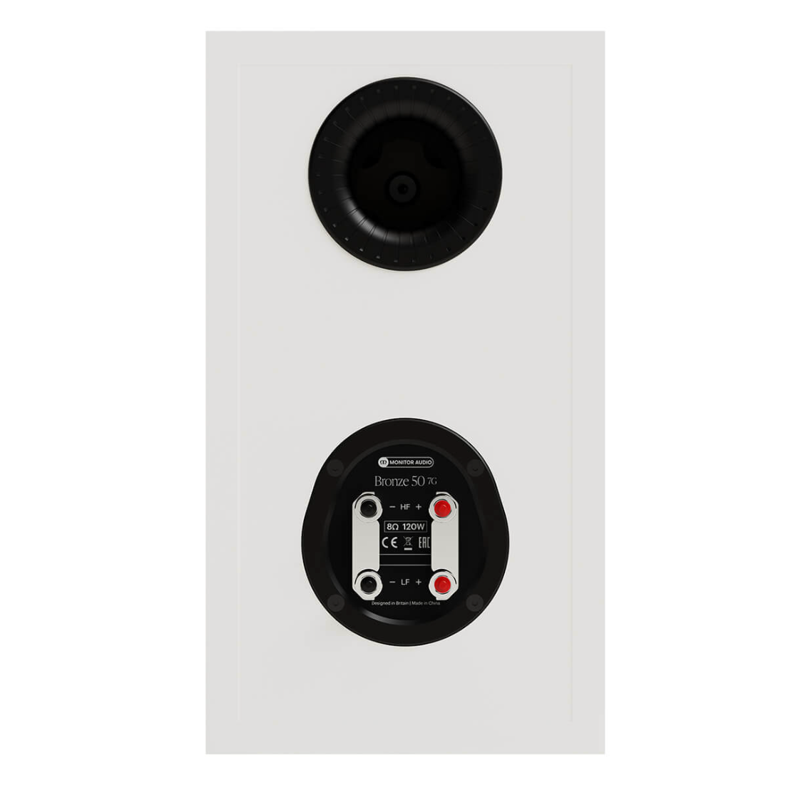 Monitor Audio Bronze 50 7G Bookshelf Speaker in White, back