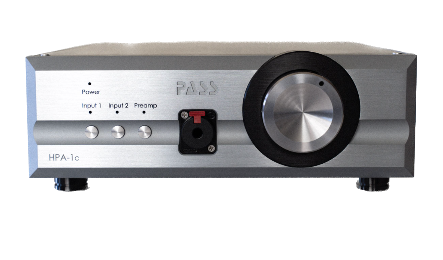 Pass Labs HPA-1C Stereo Headphone Amplifier in Silver, front