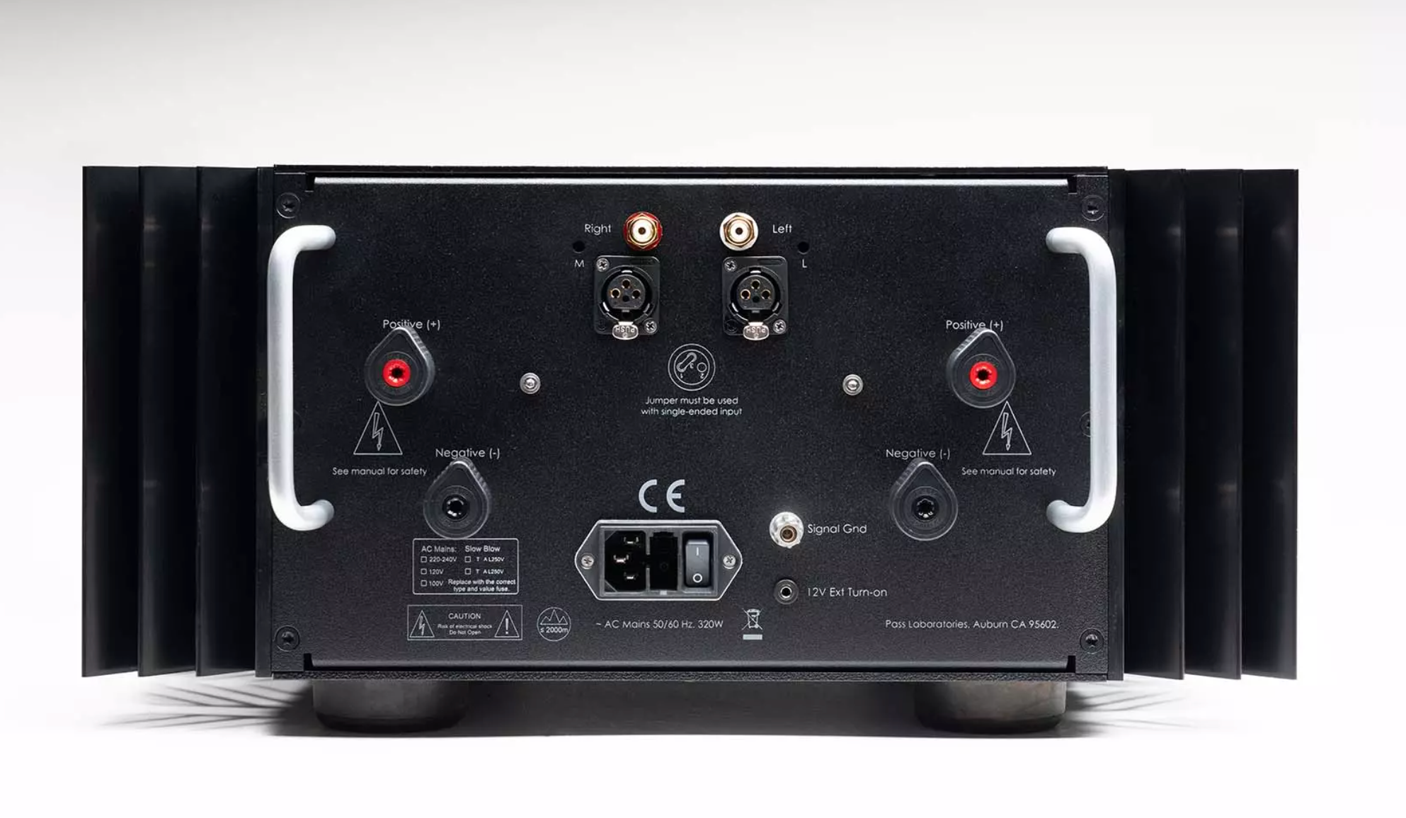 Pass Labs X250.8 Power Amplifier, back of unit