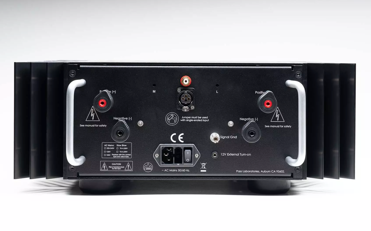 Pass Labs XA60.8 Monoblock Amplifier (Pair), back of unit