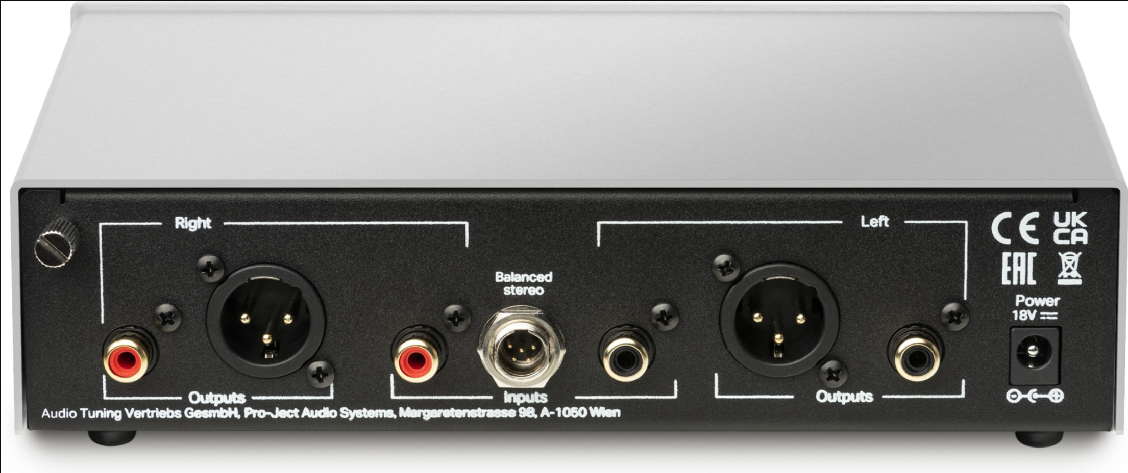 ProJect Audio Systems Phono PreAmplifier ProJect Phono Box S3 B in silver, rear image