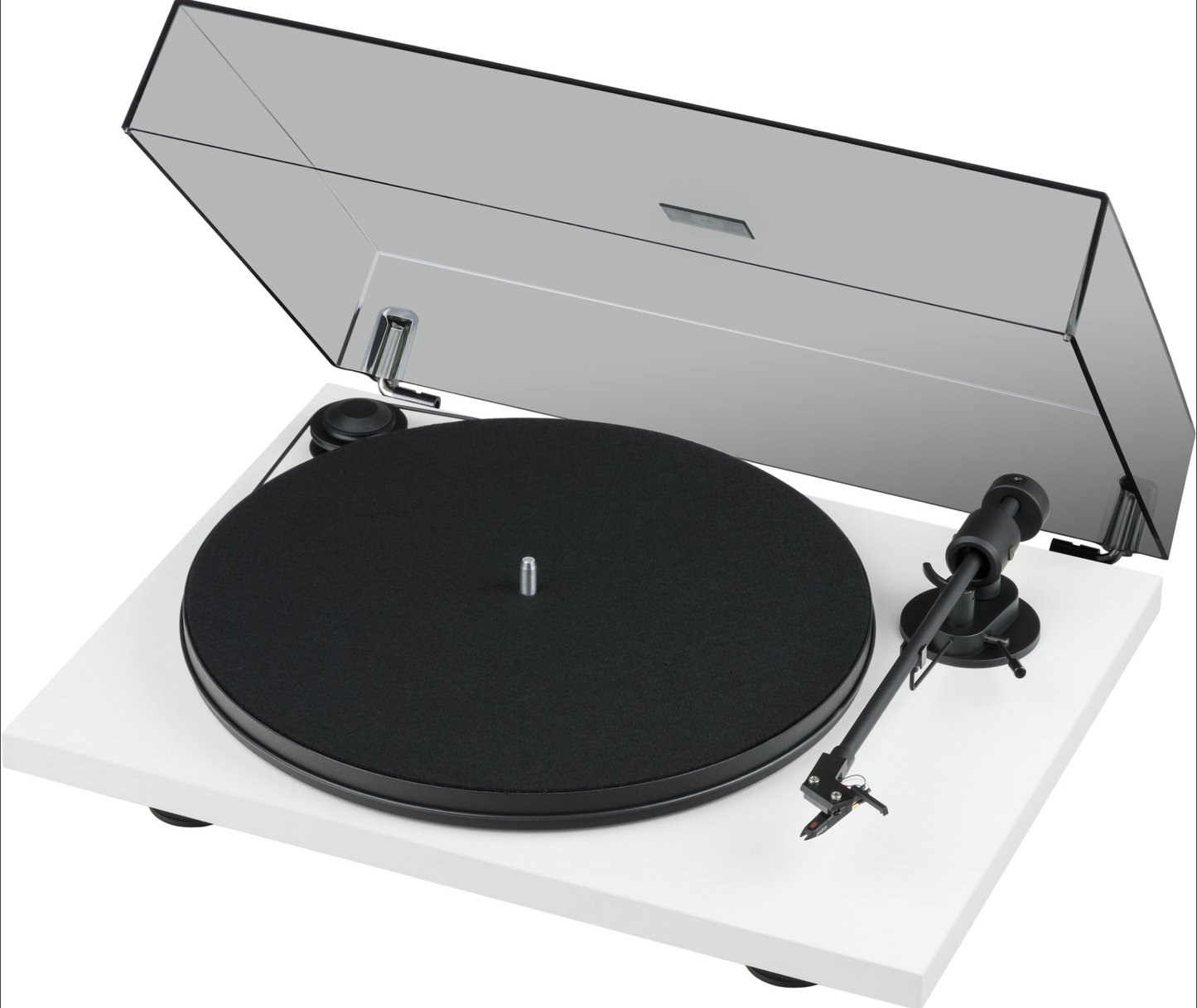 ProJect Primary E Turntable with OM Cartridge in white with cover