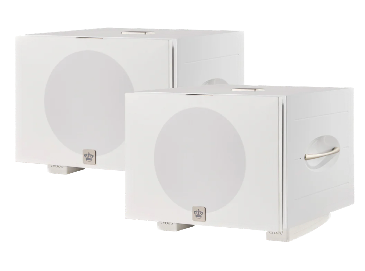 REL S/850 Subwoofer in white, pair with grille