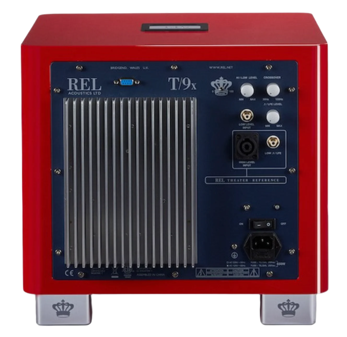 REL T/9x Subwoofer Limited Edition Italian Racing Red, back