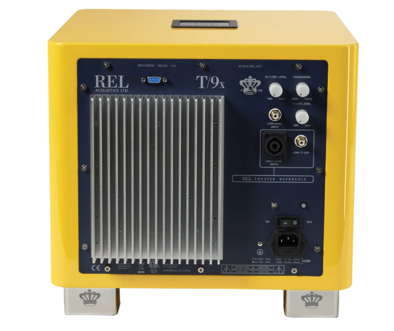 REL T/9x Subwoofer Limited Edition Le Mon Yellow, back