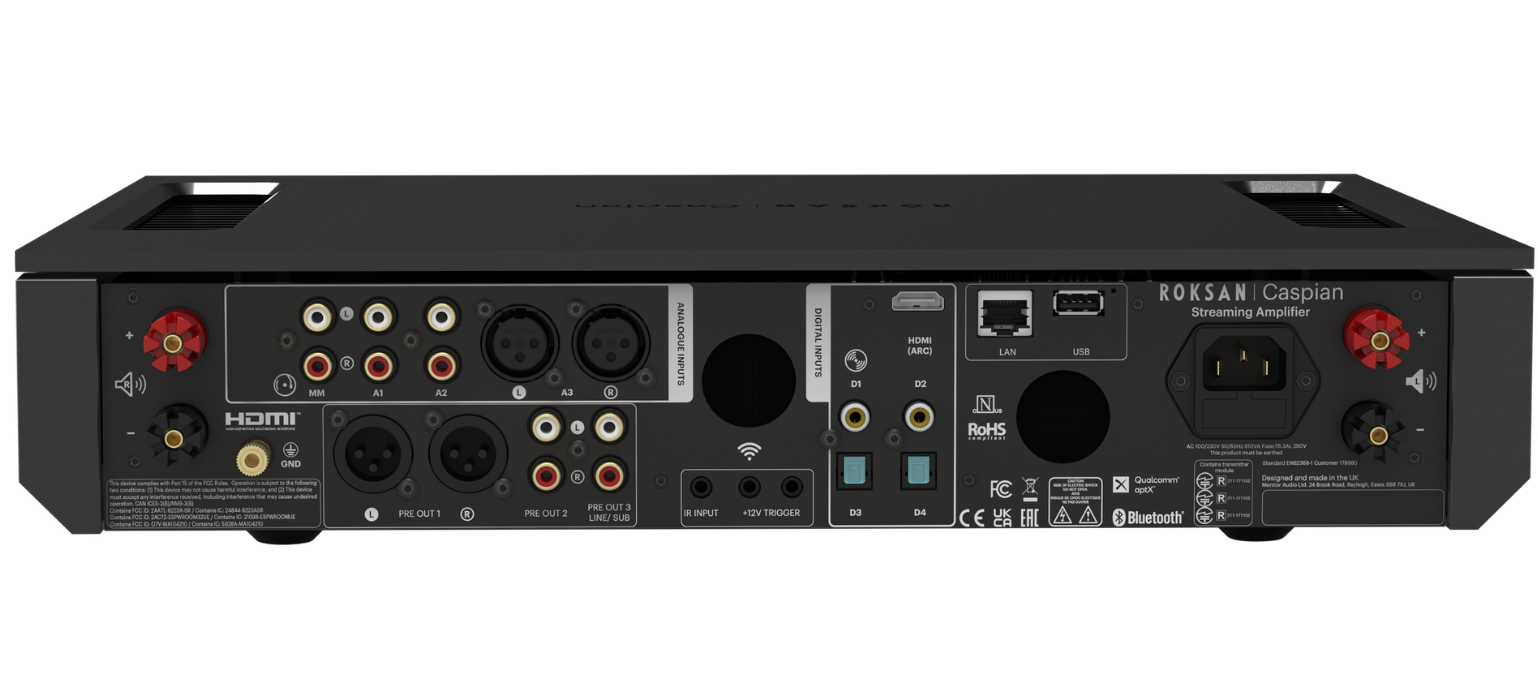 Roksan Caspian 4G Streaming Amplifier, black rear