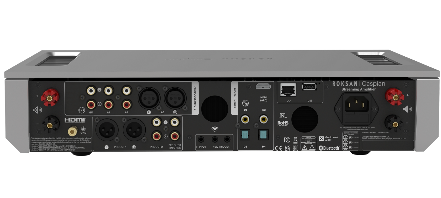 Roksan Caspian 4G Streaming Amplifier in silver, back