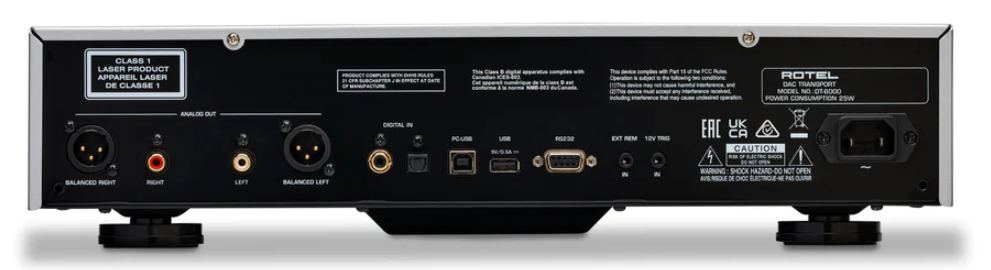 Rotel Diamond Series DT-6000 DAC Transport. Rear panelImage