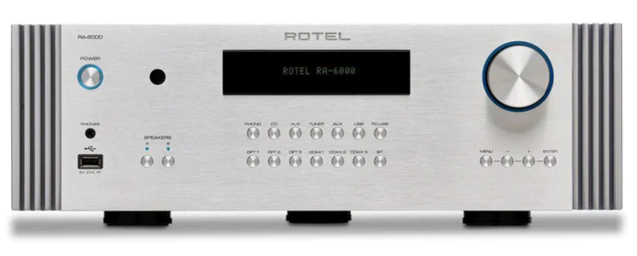 Rotel Diamond Series RA-6000 Integrated Amplifier. Silver front