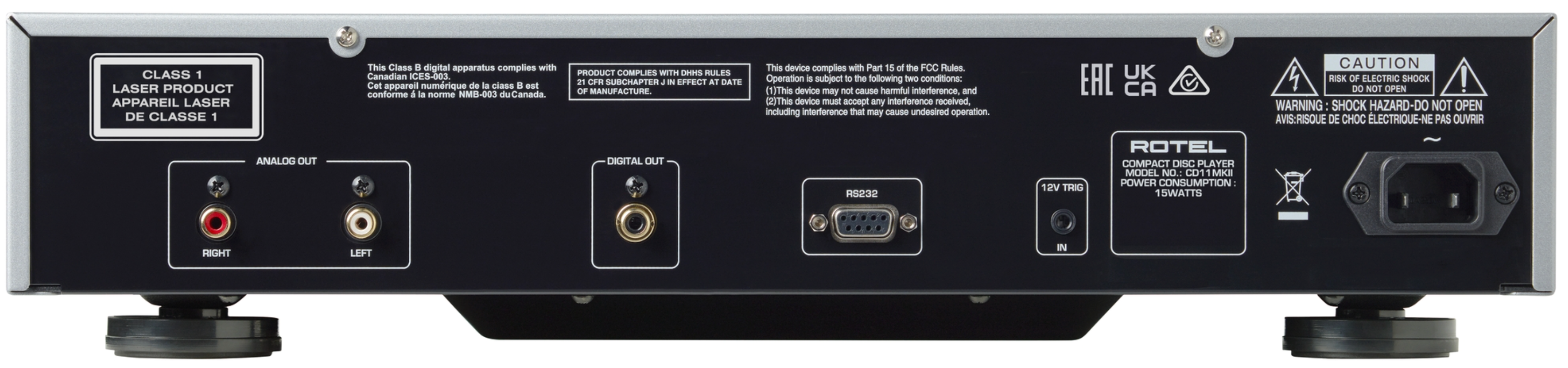 Rotel CD11 MKII. Rear Panel image